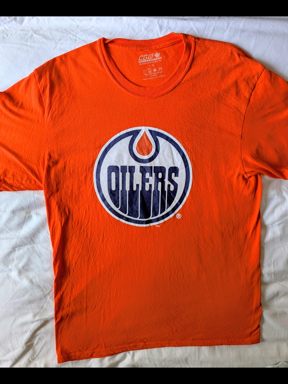 Edmonton Oilers Orange Logo Tee